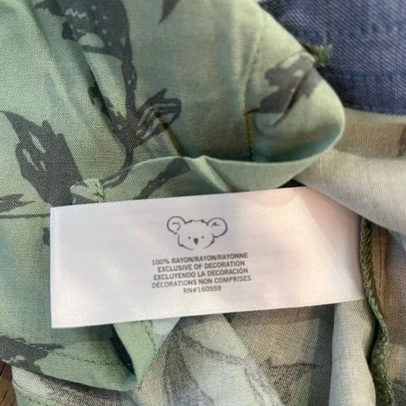 NWT Koala Kids Toddler Boy Hawaiian Green Shirt Short Jean Set 2 piece Button Up - Picture 3 of 4